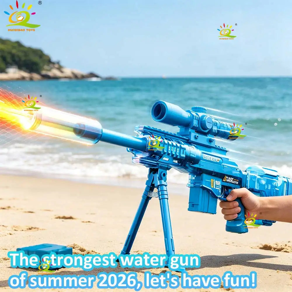 HUIQIBAO 2026 New Ultra-Cool Sniper Electric Water Gun, High-pressure, Multiple Shots, Large Capacity, Summer Beach