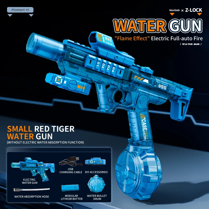 HUIQIBAO 2026 New Ultra-Cool Sniper Electric Water Gun, High-pressure, Multiple Shots, Large Capacity, Summer Beach